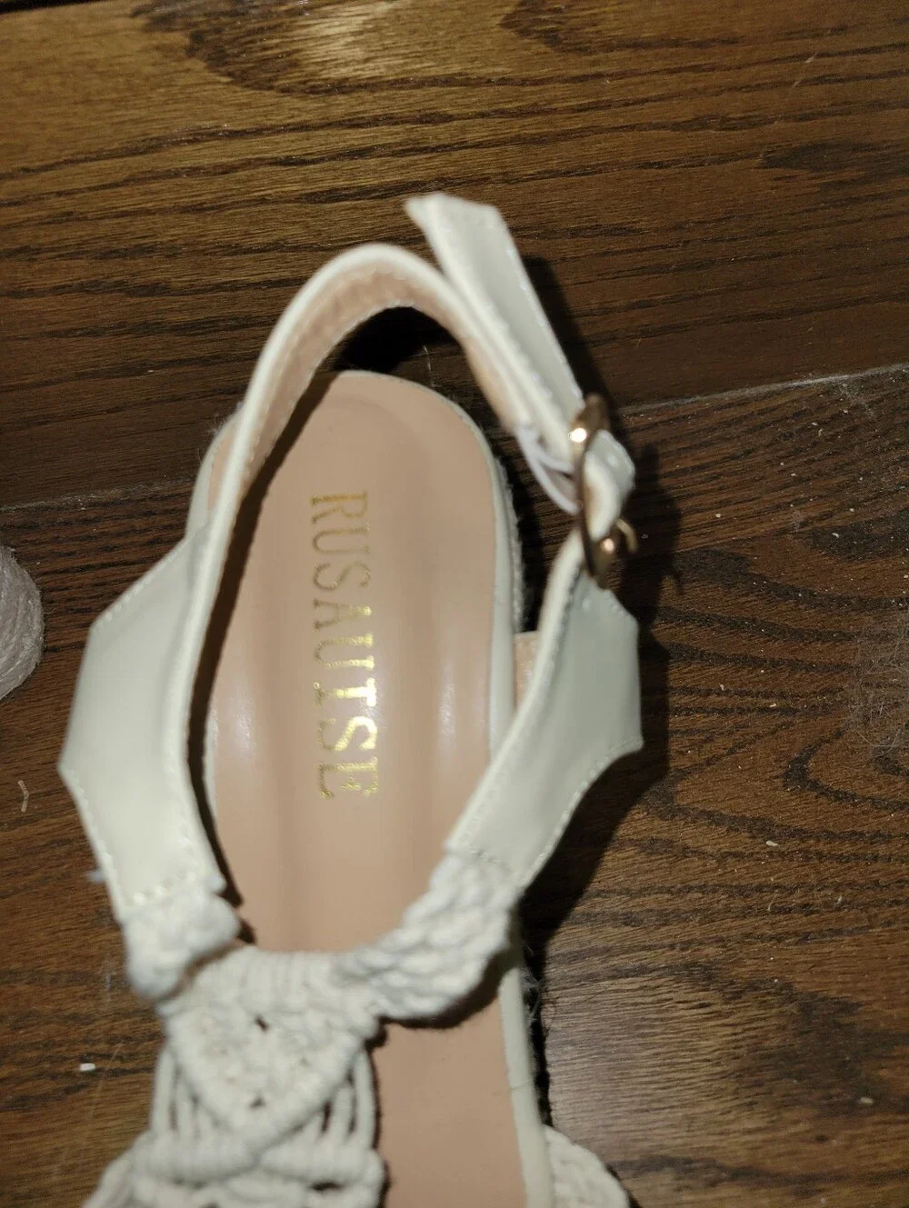 Beige Braided Espadrille Wedge Sandals - Women. Size 9. Never Worn.